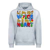 Heather Grey i am his voice he is my heart Urban Hoodie - JahusDesignShop