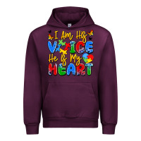 Mauve Wine i am his voice he is my heart Urban Hoodie - JahusDesignShop