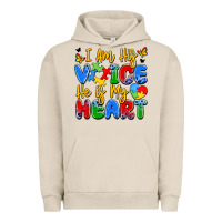 Pigment French Oak i am his voice he is my heart Urban Hoodie - JahusDesignShop