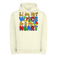 Pigment Pistachio i am his voice he is my heart Urban Hoodie - JahusDesignShop