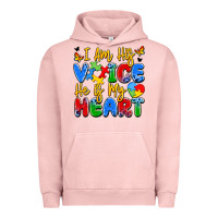 Pigment Salmon i am his voice he is my heart Urban Hoodie - JahusDesignShop