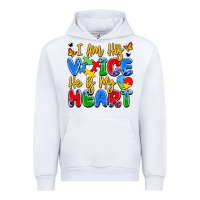 White i am his voice he is my heart Urban Hoodie - JahusDesignShop