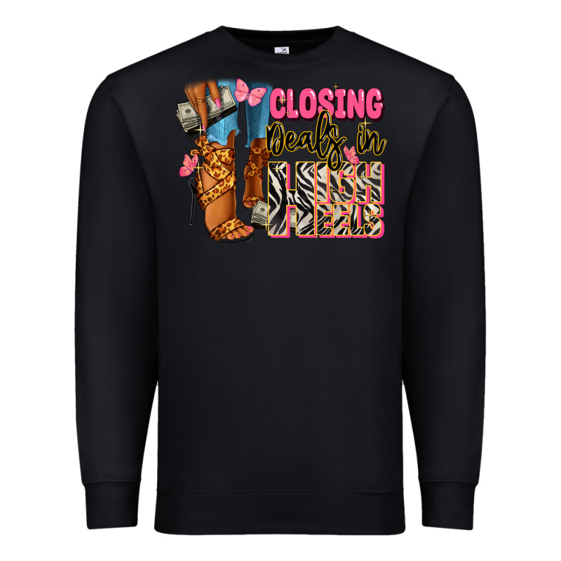 Closing Deals In High Heels Black Fashion Girl Premium Sweatshirt by RanaPortraitStore | Teevron