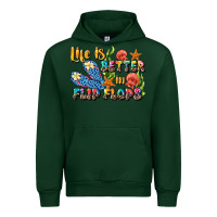 Forest Green life is better in flip flops summer Urban Hoodie - JahusDesignShop