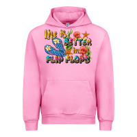 Fuchsia Pink life is better in flip flops summer Urban Hoodie - JahusDesignShop