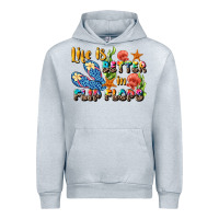 Heather Grey life is better in flip flops summer Urban Hoodie - JahusDesignShop