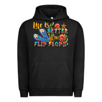 Pigment Black life is better in flip flops summer Urban Hoodie - JahusDesignShop