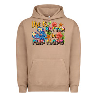Pigment Burro life is better in flip flops summer Urban Hoodie - JahusDesignShop