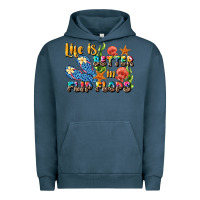Pigment Midnight Navy life is better in flip flops summer Urban Hoodie - JahusDesignShop