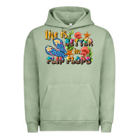 Pigment Oil Green life is better in flip flops summer Urban Hoodie - JahusDesignShop