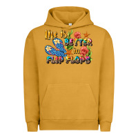 Pigment Peanut Butter life is better in flip flops summer Urban Hoodie - JahusDesignShop