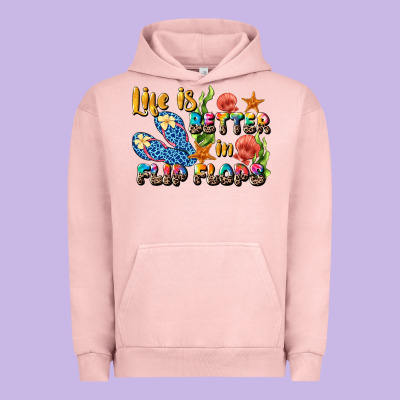 Life Is Better In Flip Flops Summer Urban Hoodie Designed By Jahusdesignshop