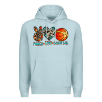 Blue Mist peace love basketball Premium Hoodie - CowhideDigitalArt