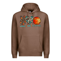 Chestnut peace love basketball Premium Hoodie - CowhideDigitalArt