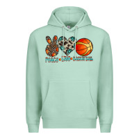 Seafoam peace love basketball Premium Hoodie - CowhideDigitalArt
