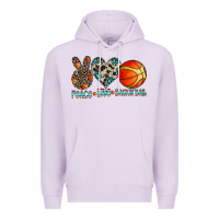 Lilac peace love basketball Premium Hoodie - CowhideDigitalArt