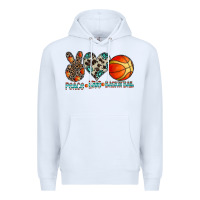 White peace love basketball Premium Hoodie - CowhideDigitalArt
