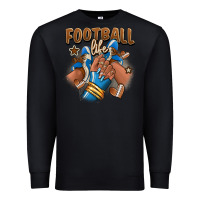 Black Football life afro girl sneakers Premium Sweatshirt - RanaPortraitStore