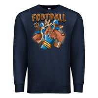 Navy Football life afro girl sneakers Premium Sweatshirt - RanaPortraitStore