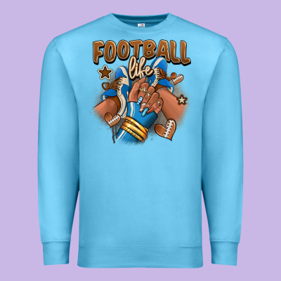 Premium Sweatshirt Football life afro girl sneakers
