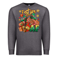 Charcoal Heather Festive af Christmas black girl sneakers Premium Sweatshirt - RanaPortraitStore