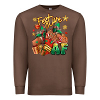 Chestnut Festive af Christmas black girl sneakers Premium Sweatshirt - RanaPortraitStore