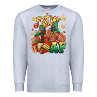 Heather Grey Festive af Christmas black girl sneakers Premium Sweatshirt - RanaPortraitStore