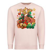 Pale Pink Festive af Christmas black girl sneakers Premium Sweatshirt - RanaPortraitStore