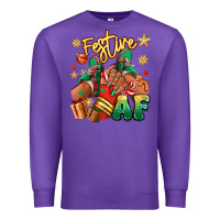 Purple Festive af Christmas black girl sneakers Premium Sweatshirt - RanaPortraitStore
