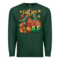 Sports Green Festive af Christmas black girl sneakers Premium Sweatshirt - RanaPortraitStore
