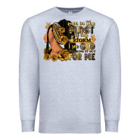 Heather Grey Even in the midst of my storm afro woman Premium Sweatshirt - RanaPortraitStore