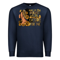 Navy Even in the midst of my storm afro woman Premium Sweatshirt - RanaPortraitStore