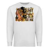 Oatmeal Heather Even in the midst of my storm afro woman Premium Sweatshirt - RanaPortraitStore