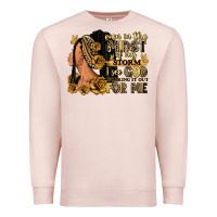 Pale Pink Even in the midst of my storm afro woman Premium Sweatshirt - RanaPortraitStore