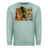 Seafoam Even in the midst of my storm afro woman Premium Sweatshirt - RanaPortraitStore