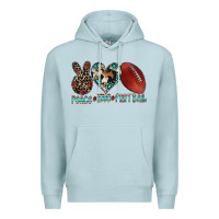 Blue Mist peace love football Premium Hoodie - CowhideDigitalArt
