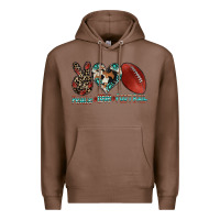 Chestnut peace love football Premium Hoodie - CowhideDigitalArt