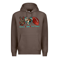 Coffee peace love football Premium Hoodie - CowhideDigitalArt