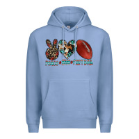 Colony Blue peace love football Premium Hoodie - CowhideDigitalArt