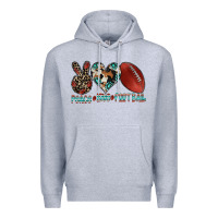 Heather Grey peace love football Premium Hoodie - CowhideDigitalArt