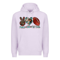Lilac peace love football Premium Hoodie - CowhideDigitalArt