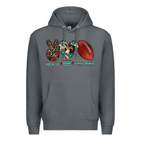 Rock peace love football Premium Hoodie - CowhideDigitalArt