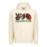 Sandshell peace love football Premium Hoodie - CowhideDigitalArt
