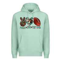 Seafoam peace love football Premium Hoodie - CowhideDigitalArt