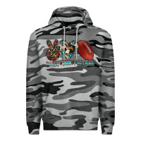 Slate Camo peace love football Premium Hoodie - CowhideDigitalArt