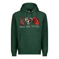 Sports Green peace love football Premium Hoodie - CowhideDigitalArt