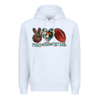 White peace love football Premium Hoodie - CowhideDigitalArt