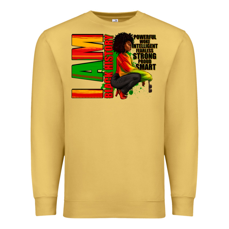 I Am Black History Afro American Woman Premium Sweatshirt by RanaPortraitStore | Teevron