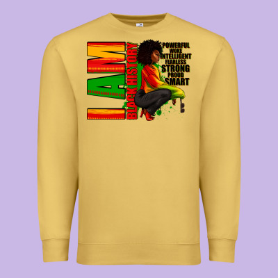 Premium Sweatshirt I am black history Afro American woman