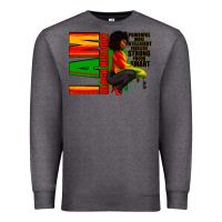 Charcoal Heather I am black history Afro American woman Premium Sweatshirt - RanaPortraitStore